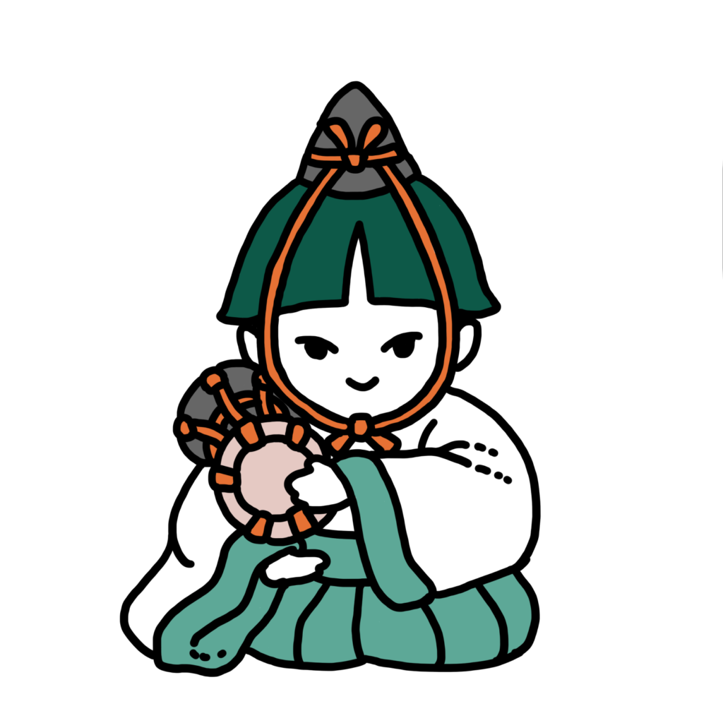 ひなまつりイラスト－五人囃子（大鼓）－hinamatsuri
