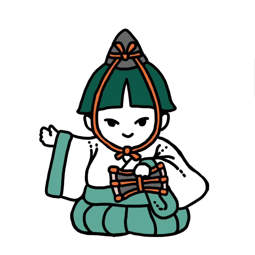 ひなまつりイラスト－五人囃子（小鼓）－hinamatsuri