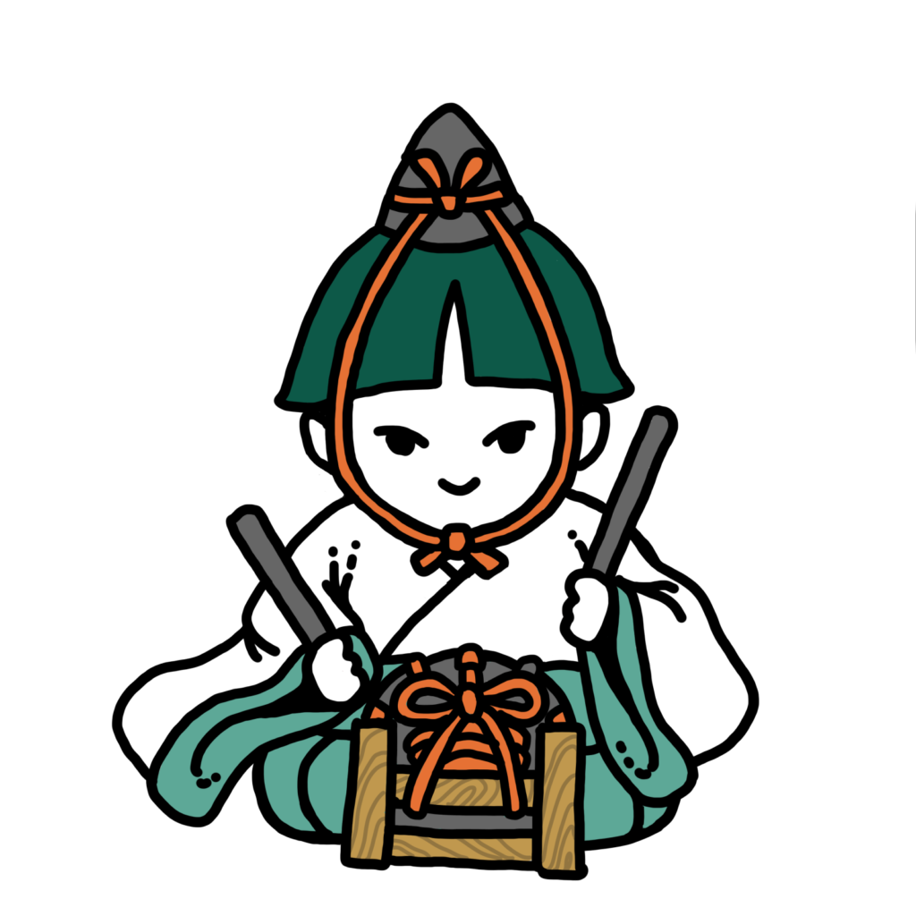 ひなまつりイラスト－五人囃子（太鼓）－hinamatsuri