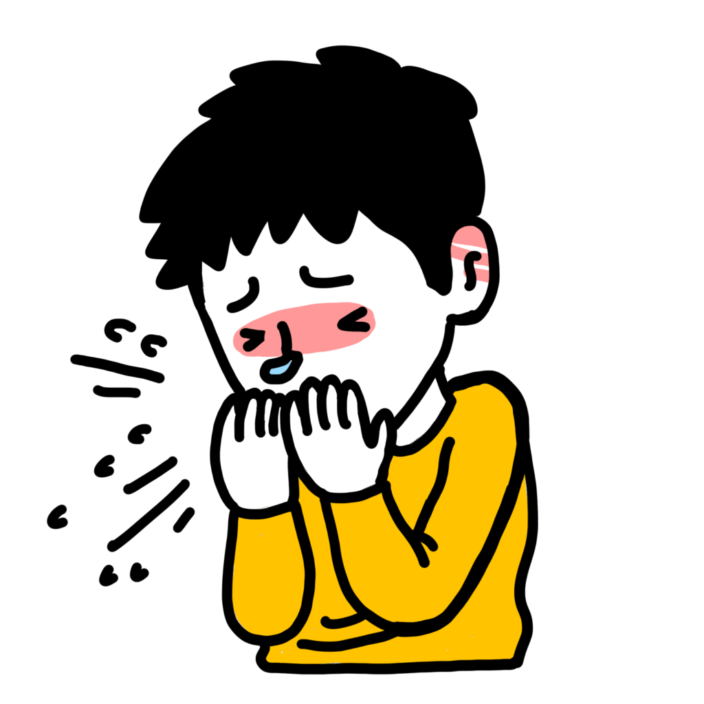 風邪−くしゃみをする男の子
