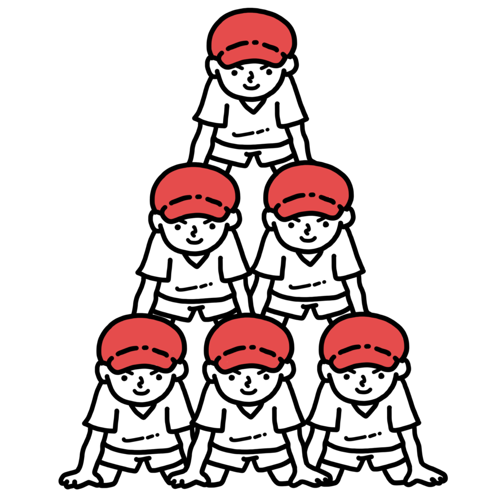 運動会－組み体操のイラスト